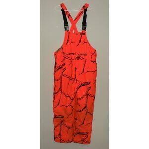 Mount’n Prairie Hunter Hide Men’s Large Bibs Blaze Orange Camo Insulated Stained